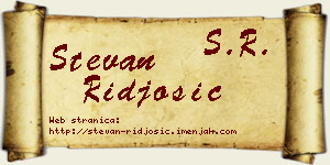 Stevan Riđošić vizit kartica